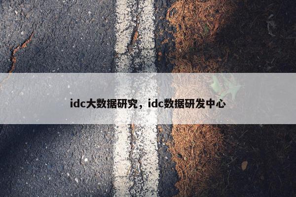 idc大数据研究，idc数据研发中心