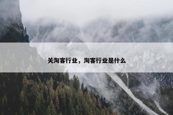 关淘客行业，淘客行业是什么