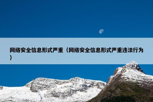 网络安全信息形式严重（网络安全信息形式严重违法行为）