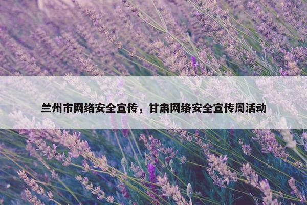 兰州市网络安全宣传，甘肃网络安全宣传周活动