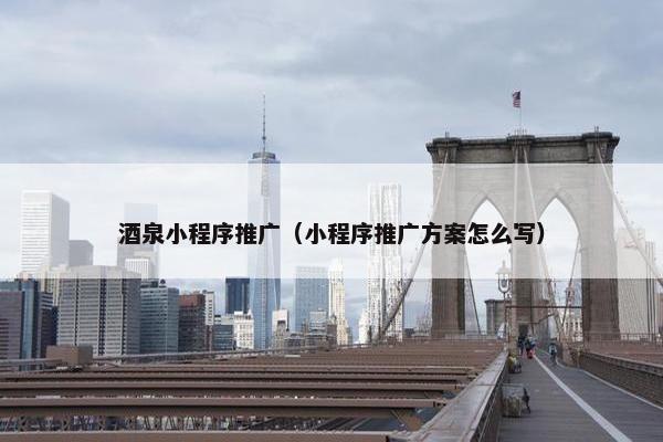 酒泉小程序推广（小程序推广方案怎么写）