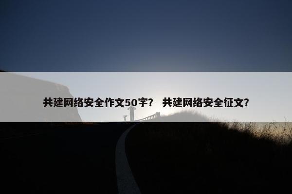共建网络安全作文50字？ 共建网络安全征文？