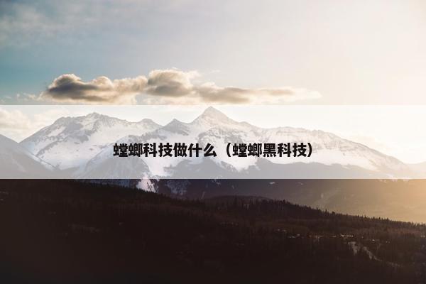 螳螂科技做什么（螳螂黑科技）