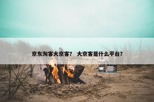 京东淘客大京客？ 大京客是什么平台？