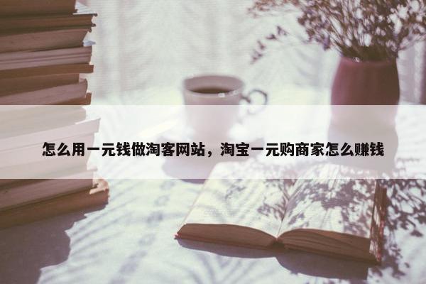怎么用一元钱做淘客网站，淘宝一元购商家怎么赚钱