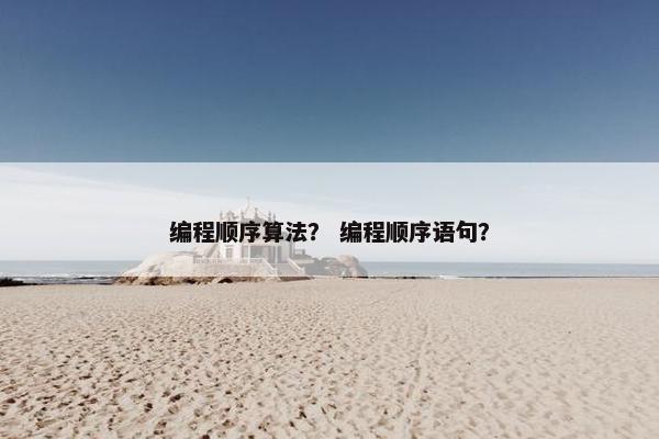 编程顺序算法？ 编程顺序语句？