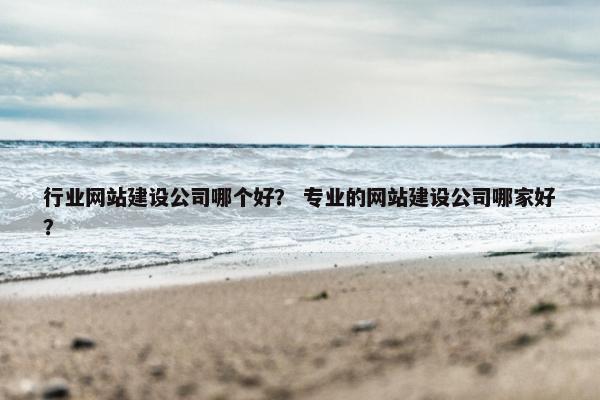 行业网站建设公司哪个好？ 专业的网站建设公司哪家好？