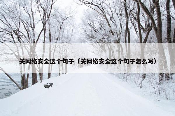 关网络安全这个句子（关网络安全这个句子怎么写）