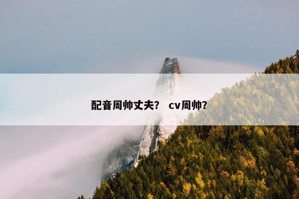 配音周帅丈夫？ cv周帅？