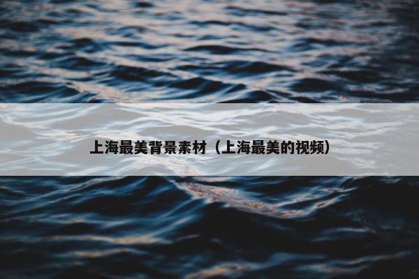 上海最美背景素材（上海最美的视频）