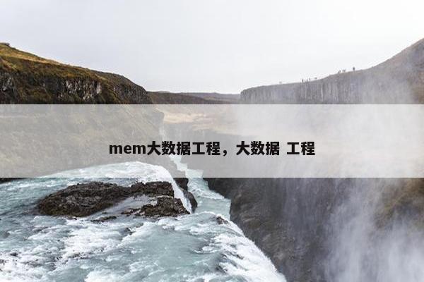 mem大数据工程，大数据 工程