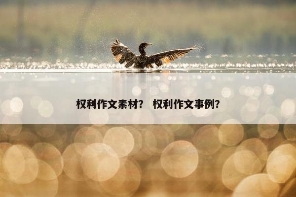 权利作文素材？ 权利作文事例？