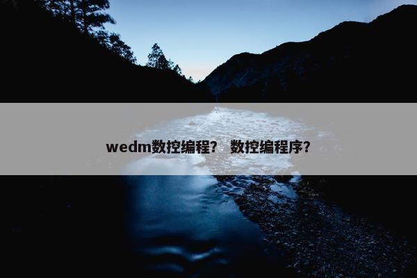 wedm数控编程？ 数控编程序？