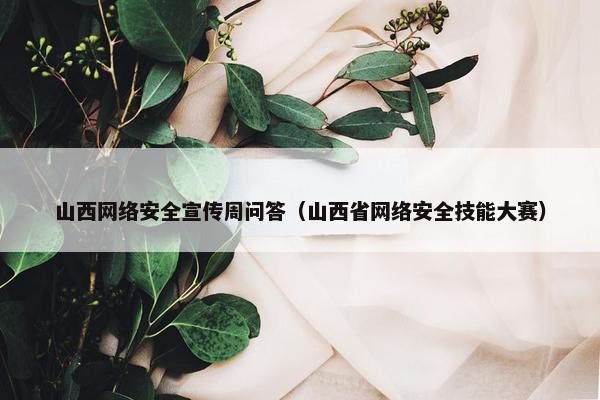 山西网络安全宣传周问答（山西省网络安全技能大赛）