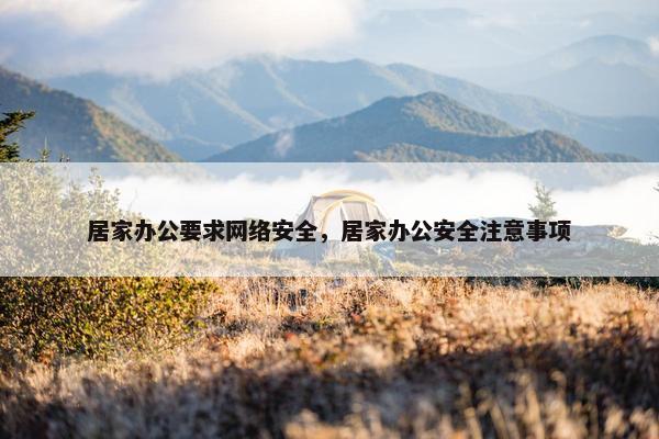 居家办公要求网络安全，居家办公安全注意事项