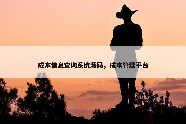 成本信息查询系统源码，成本管理平台
