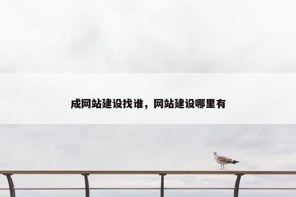成网站建设找谁，网站建设哪里有