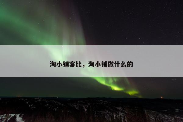 淘小铺客比，淘小铺做什么的