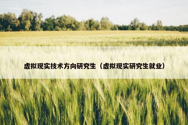 虚拟现实技术方向研究生（虚拟现实研究生就业）