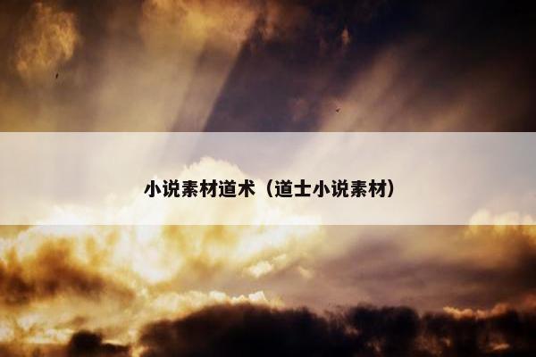 小说素材道术（道士小说素材）