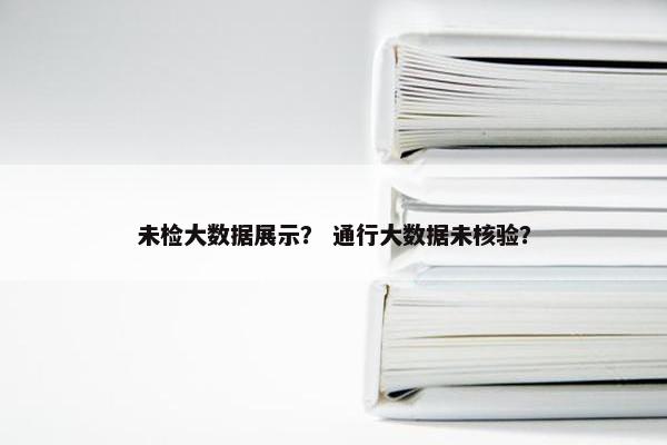 未检大数据展示？ 通行大数据未核验？