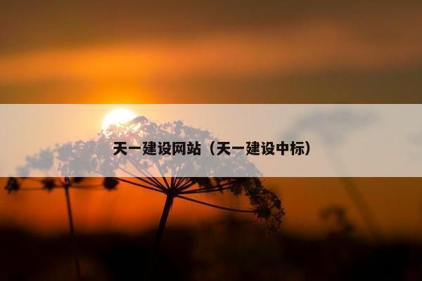 天一建设网站（天一建设中标）
