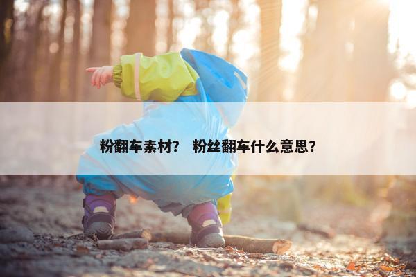 粉翻车素材？ 粉丝翻车什么意思？