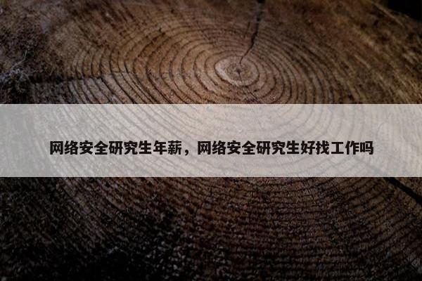 网络安全研究生年薪，网络安全研究生好找工作吗