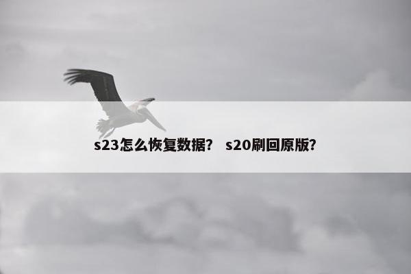 s23怎么恢复数据？ s20刷回原版？