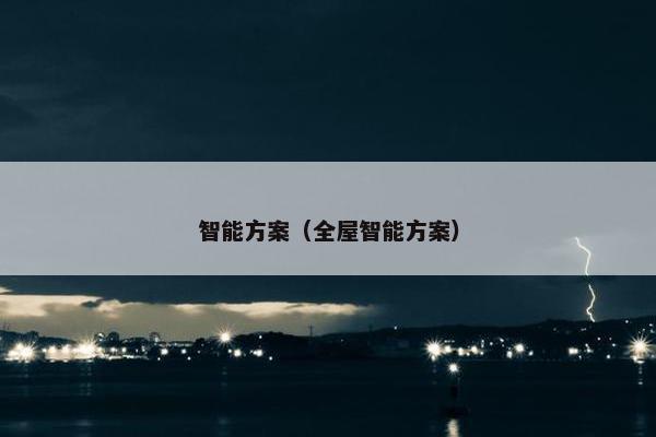 智能方案（全屋智能方案）