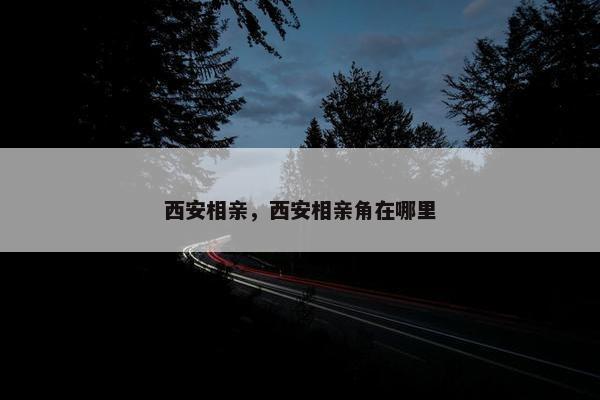 西安相亲，西安相亲角在哪里