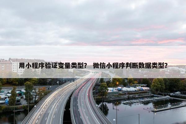 用小程序验证变量类型？ 微信小程序判断数据类型？