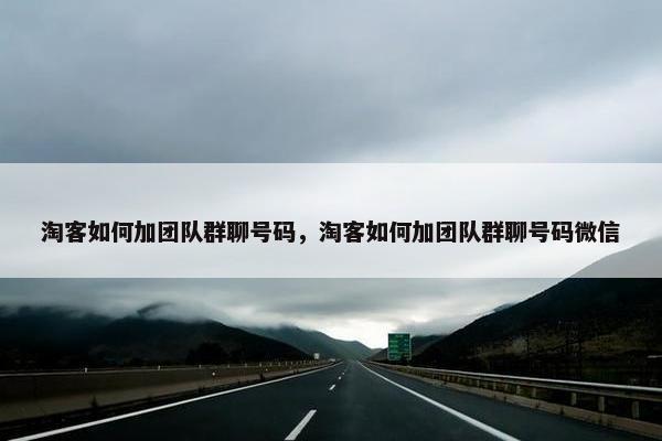 淘客如何加团队群聊号码，淘客如何加团队群聊号码微信