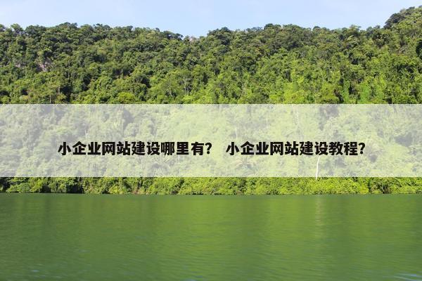 小企业网站建设哪里有？ 小企业网站建设教程？