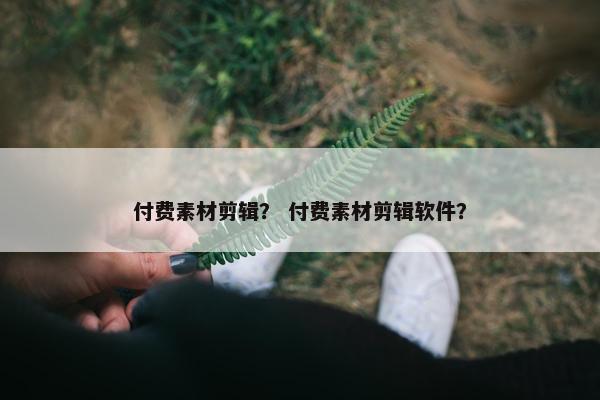 付费素材剪辑？ 付费素材剪辑软件？