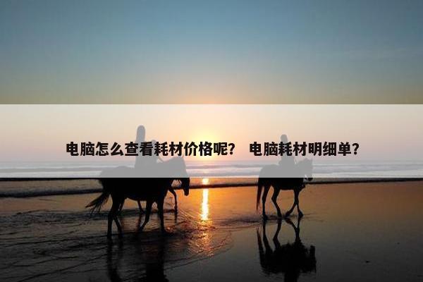 电脑怎么查看耗材价格呢？ 电脑耗材明细单？