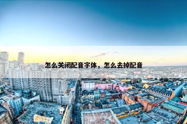 怎么关闭配音字体，怎么去掉配音
