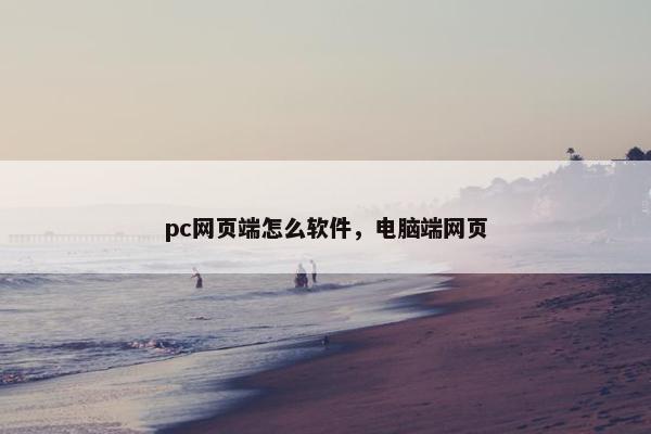 pc网页端怎么软件，电脑端网页