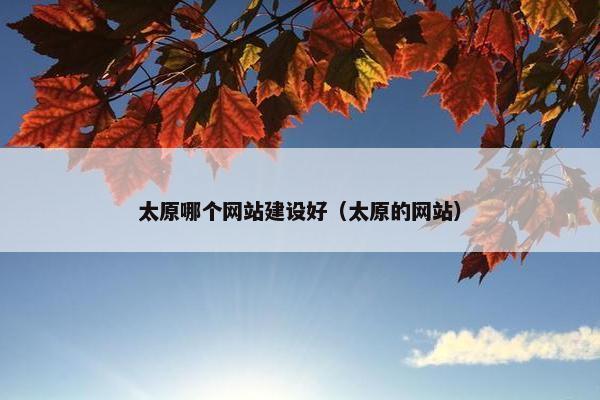 太原哪个网站建设好（太原的网站）