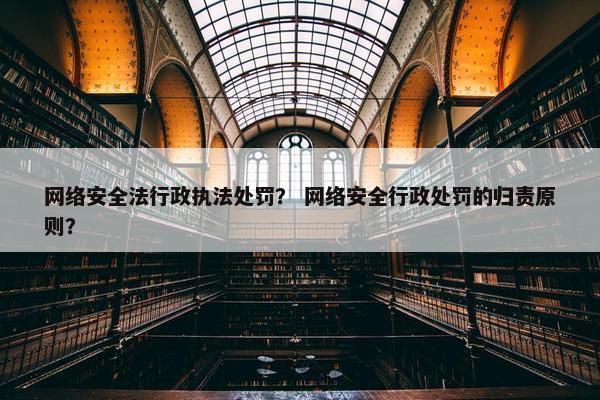 网络安全法行政执法处罚？ 网络安全行政处罚的归责原则？