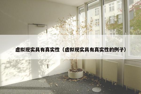 虚拟现实具有真实性（虚拟现实具有真实性的例子）