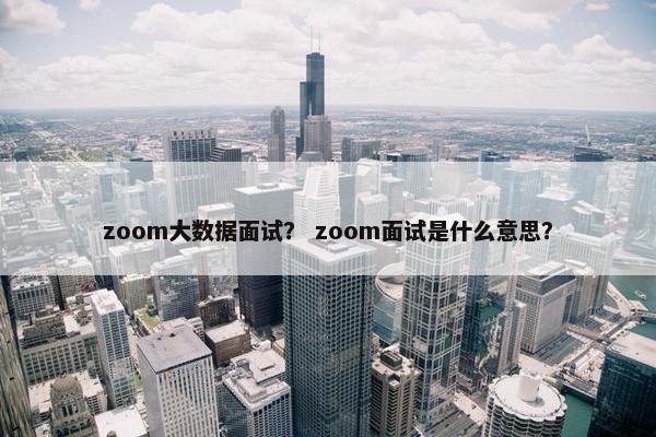 zoom大数据面试？ zoom面试是什么意思？