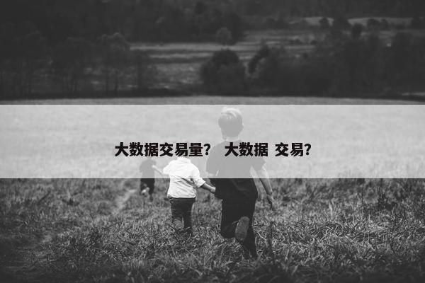 大数据交易量？ 大数据 交易？