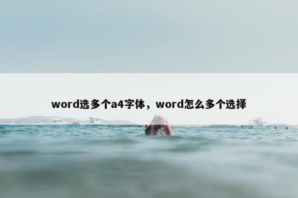 word选多个a4字体，word怎么多个选择