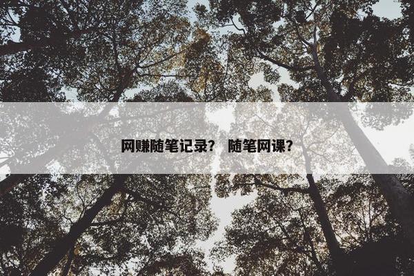 网赚随笔记录？ 随笔网课？