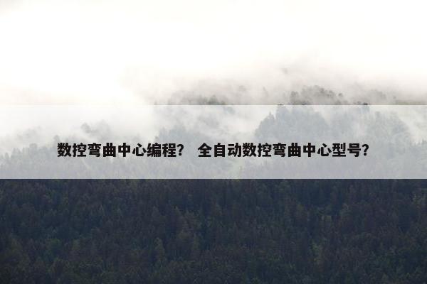 数控弯曲中心编程？ 全自动数控弯曲中心型号？