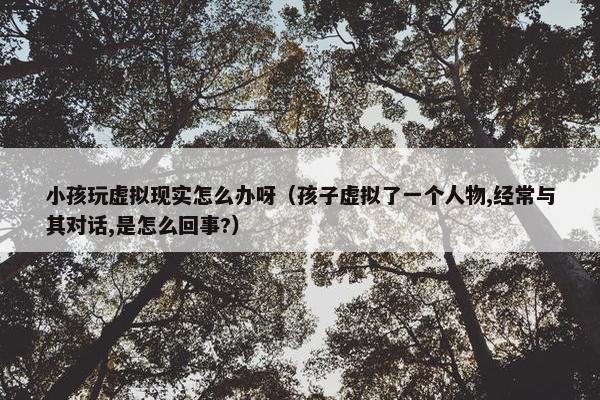 小孩玩虚拟现实怎么办呀（孩子虚拟了一个人物,经常与其对话,是怎么回事?）