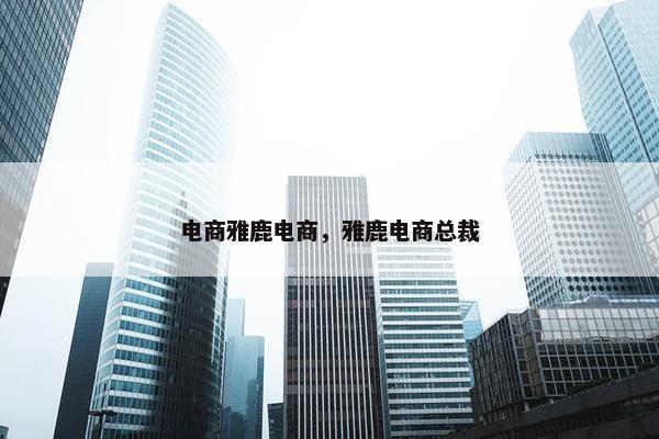 电商雅鹿电商，雅鹿电商总裁