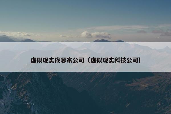 虚拟现实找哪家公司（虚拟现实科技公司）