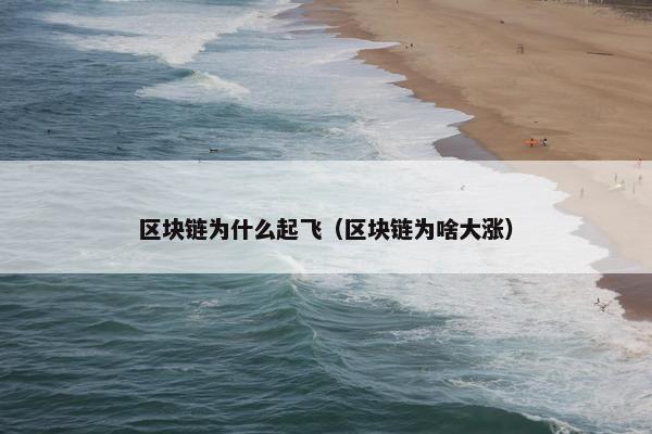 区块链为什么起飞（区块链为啥大涨）